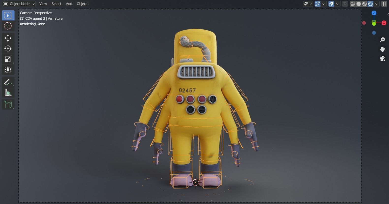 Monster inc - CDA agent 3 rigged 3D model_10