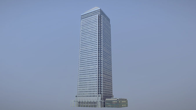 London One Canada Square Low-poly 3D model 2