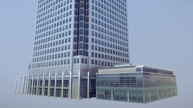London One Canada Square Low-poly 3D model 7