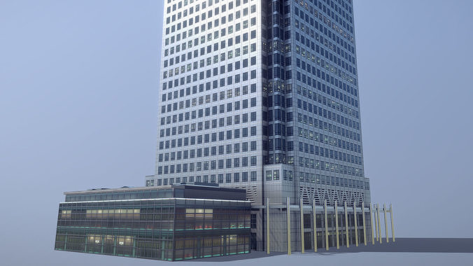 London One Canada Square Low-poly 3D model 6