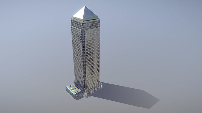 London One Canada Square Low-poly 3D model 4