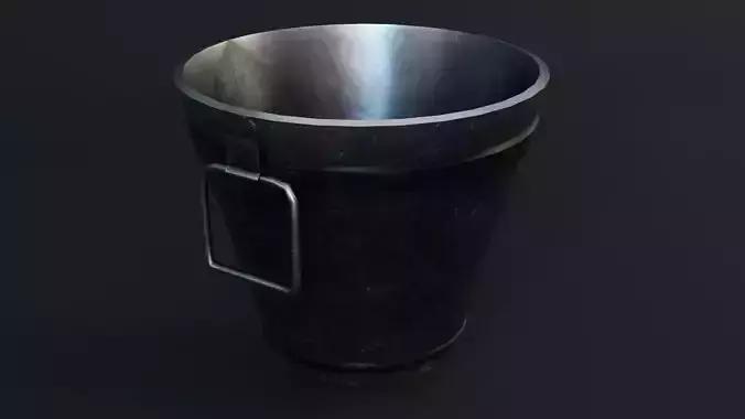 AQUARIUS Game Ready - Low Poly 3D Model metal cup Low-poly 3D model