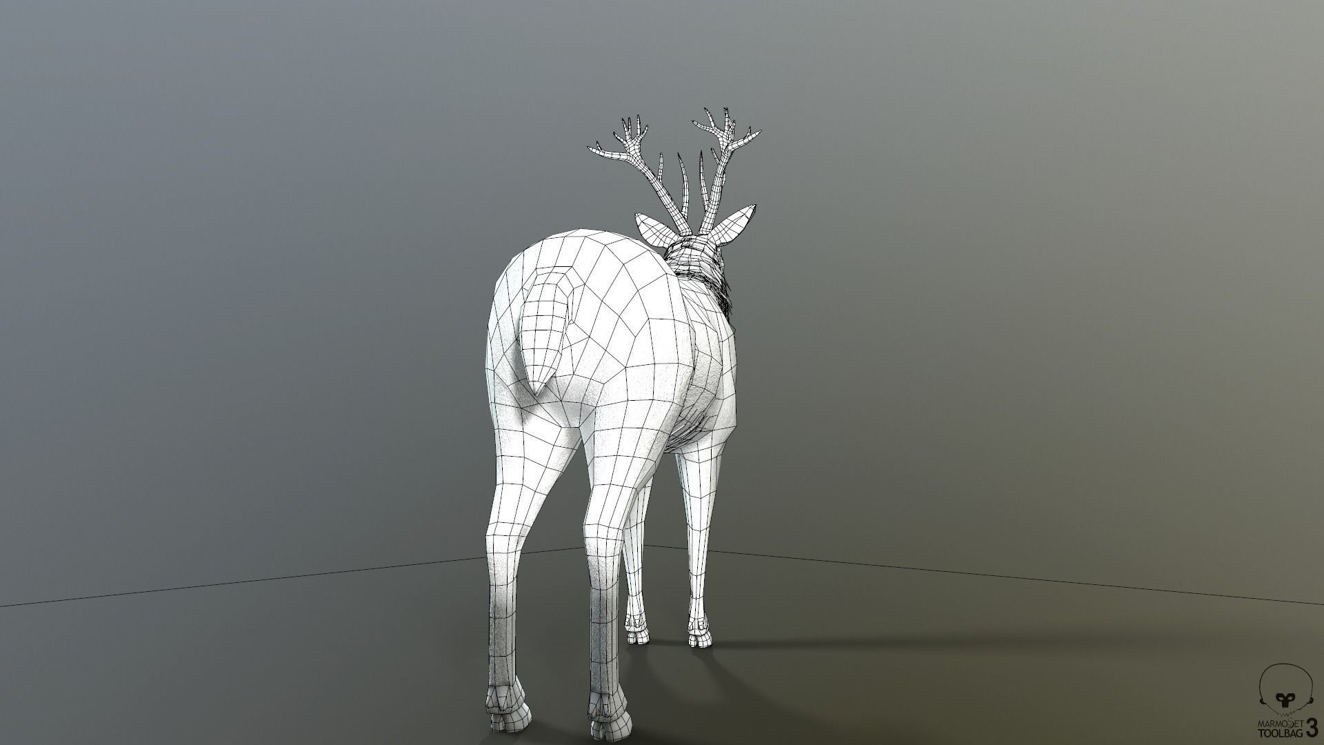 Animated Lowpoly Fur Deer Stag   Low-poly 3D model_46