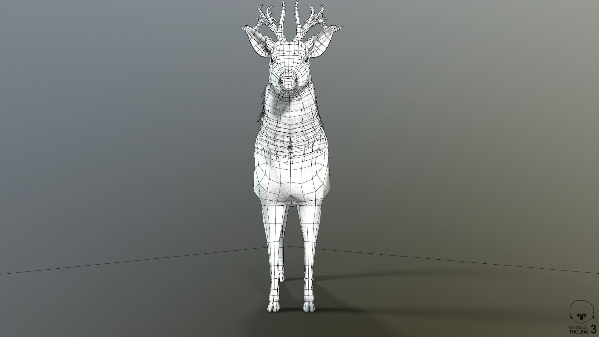 Animated Lowpoly Fur Deer Stag   Low-poly 3D model_38
