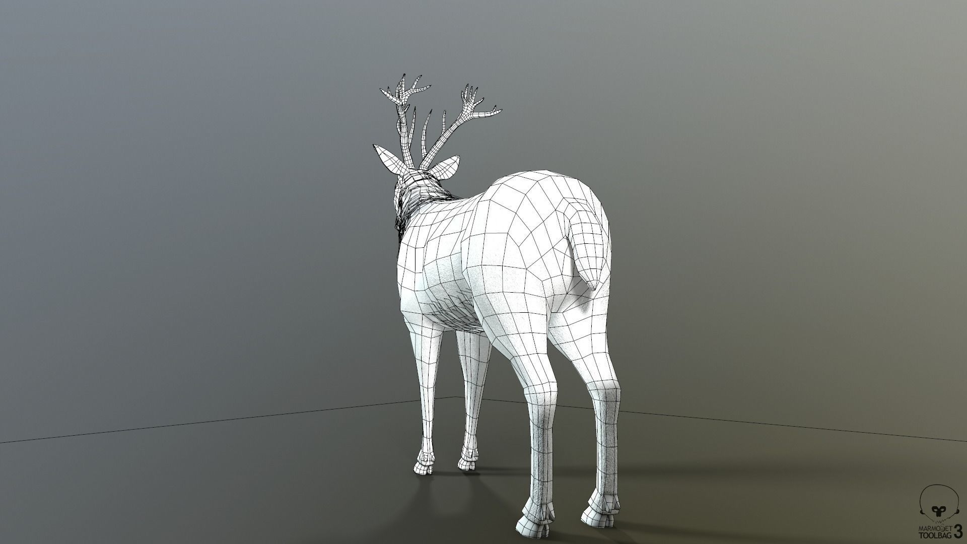 Animated Lowpoly Fur Deer Stag   Low-poly 3D model_48