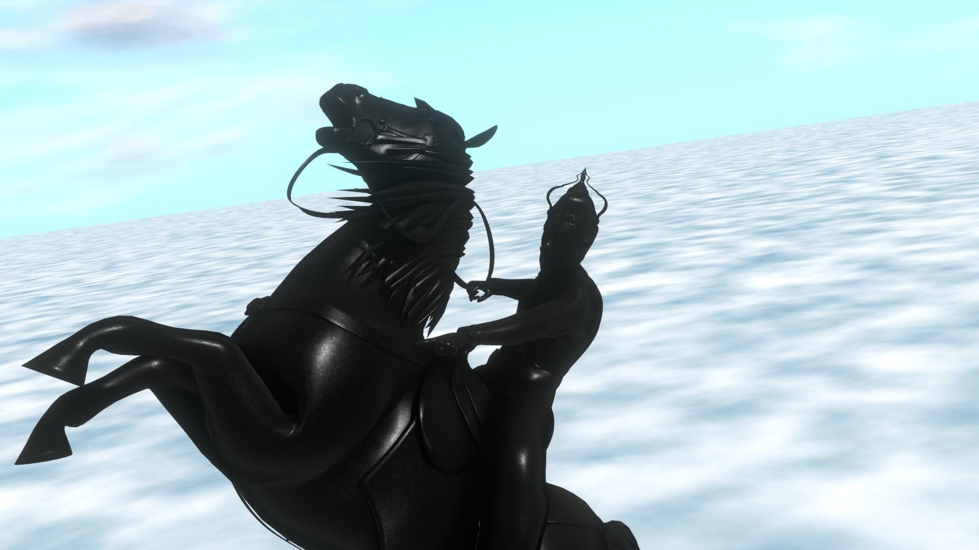 Rider Statue 3D model_23