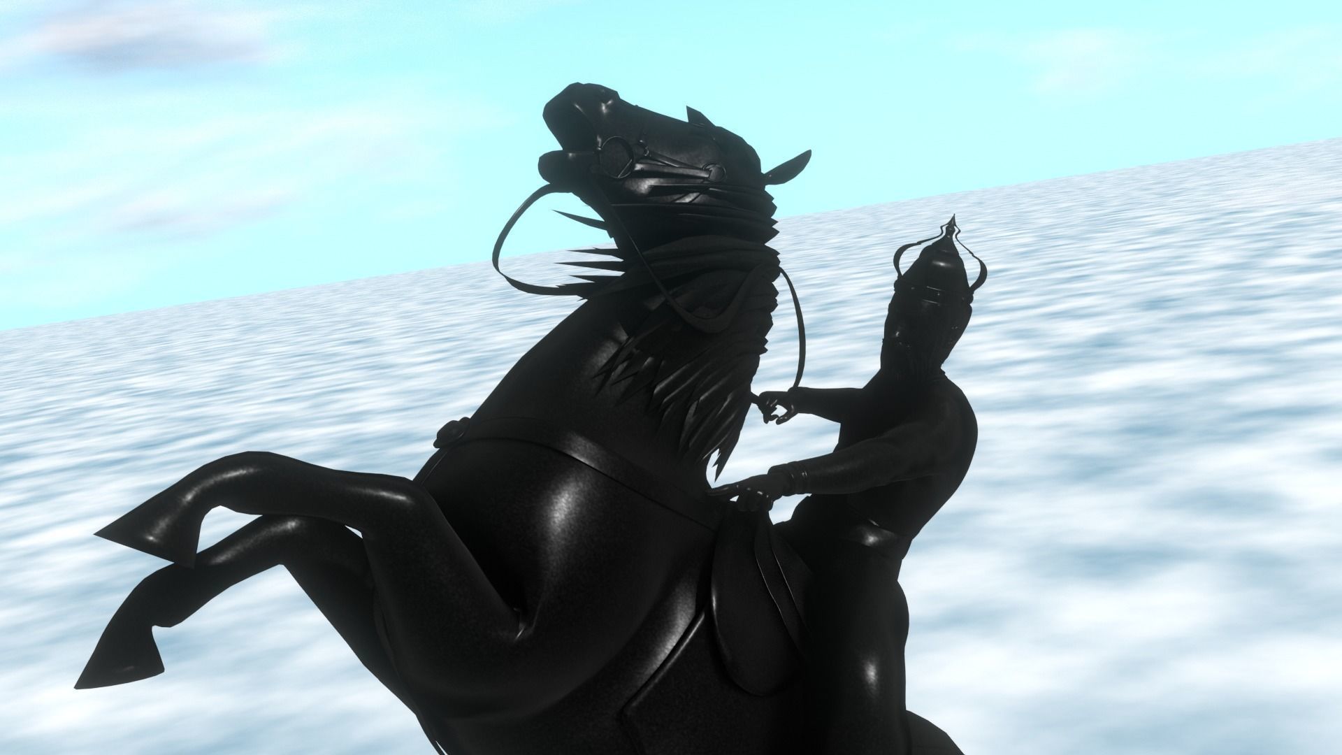 Rider Statue 3D model_12