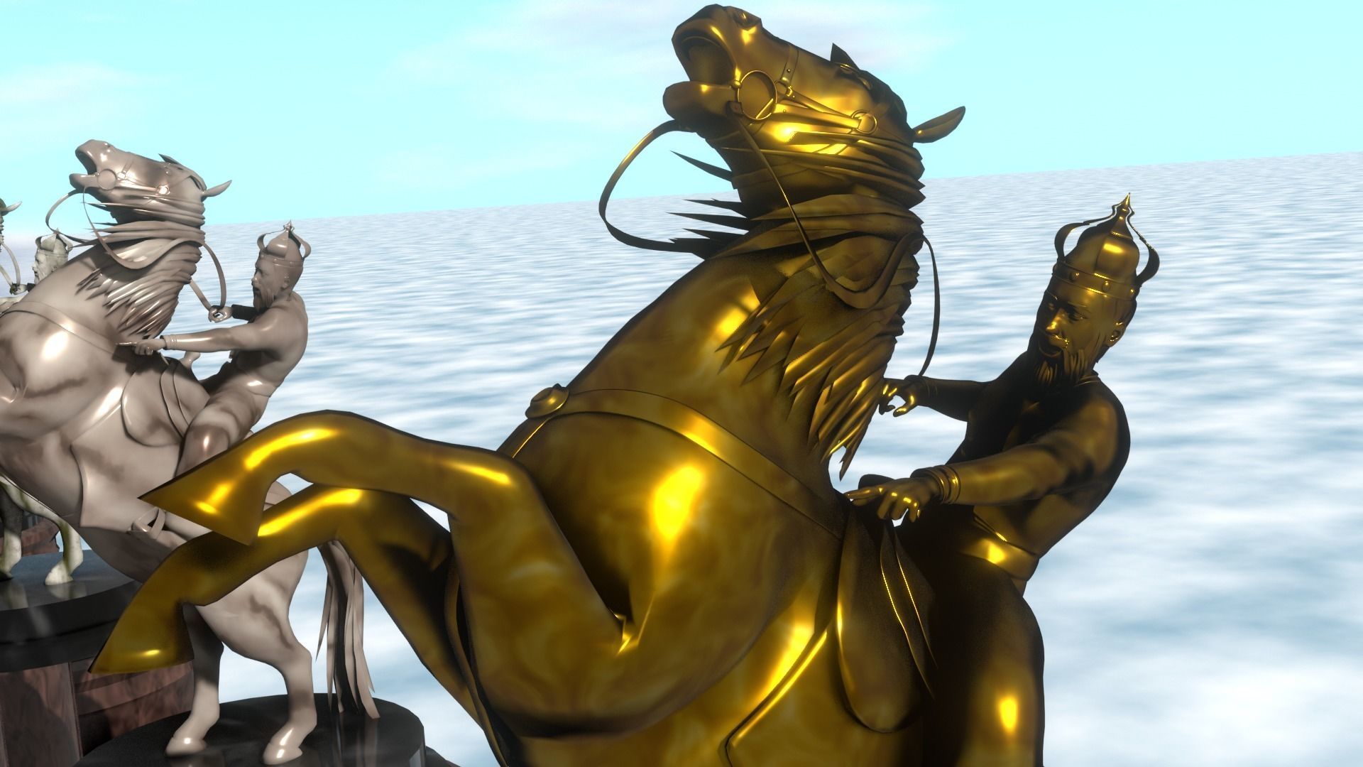 Rider Statue 3D model_10