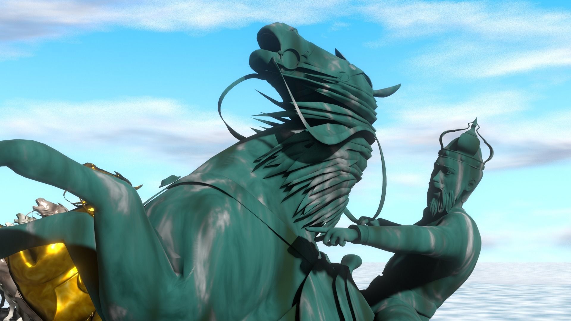 Rider Statue 3D model_5