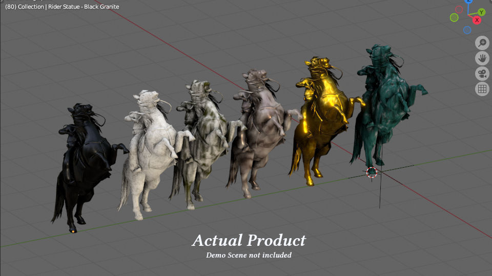 Rider Statue 3D model_2