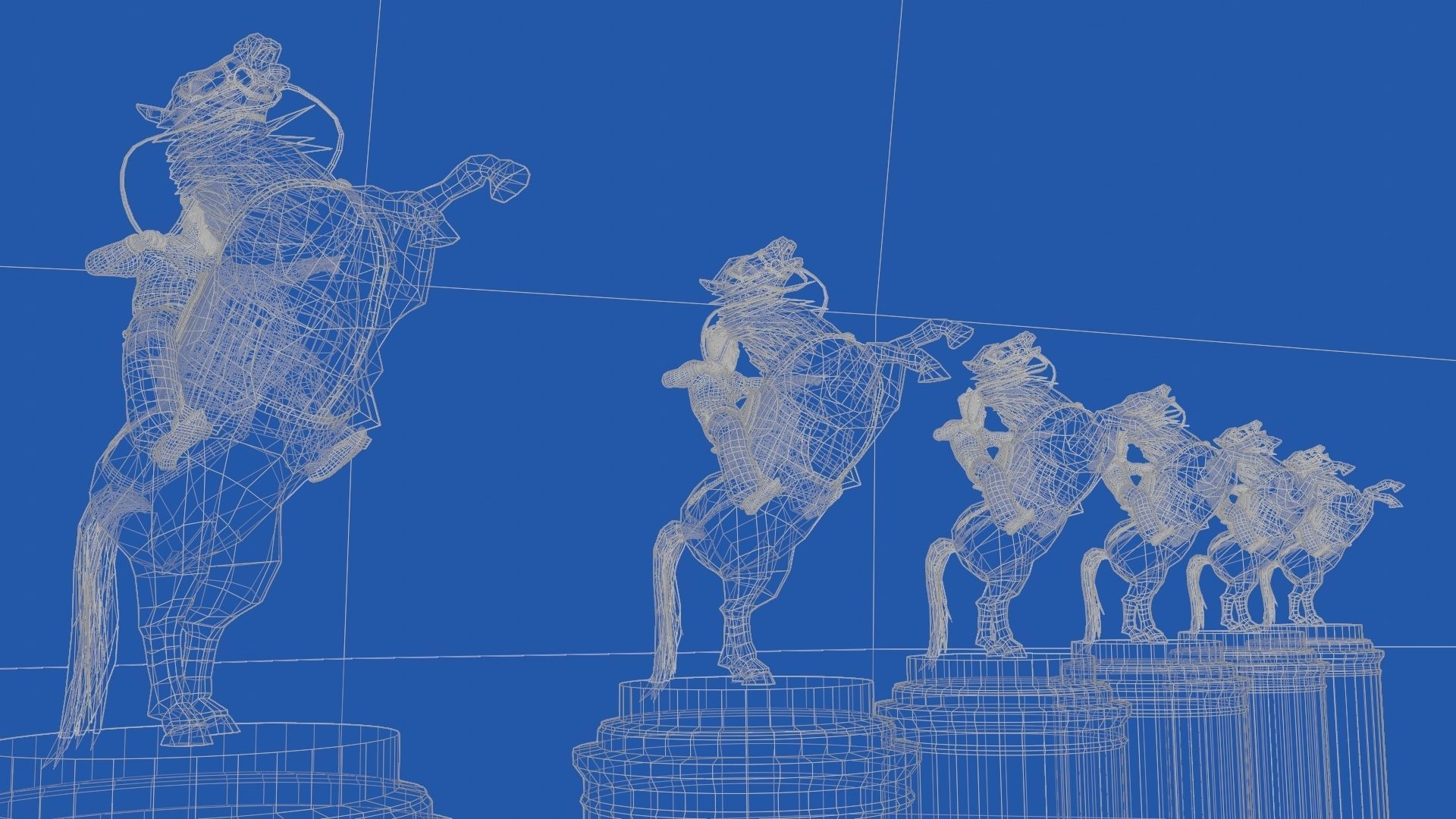 Rider Statue 3D model_3