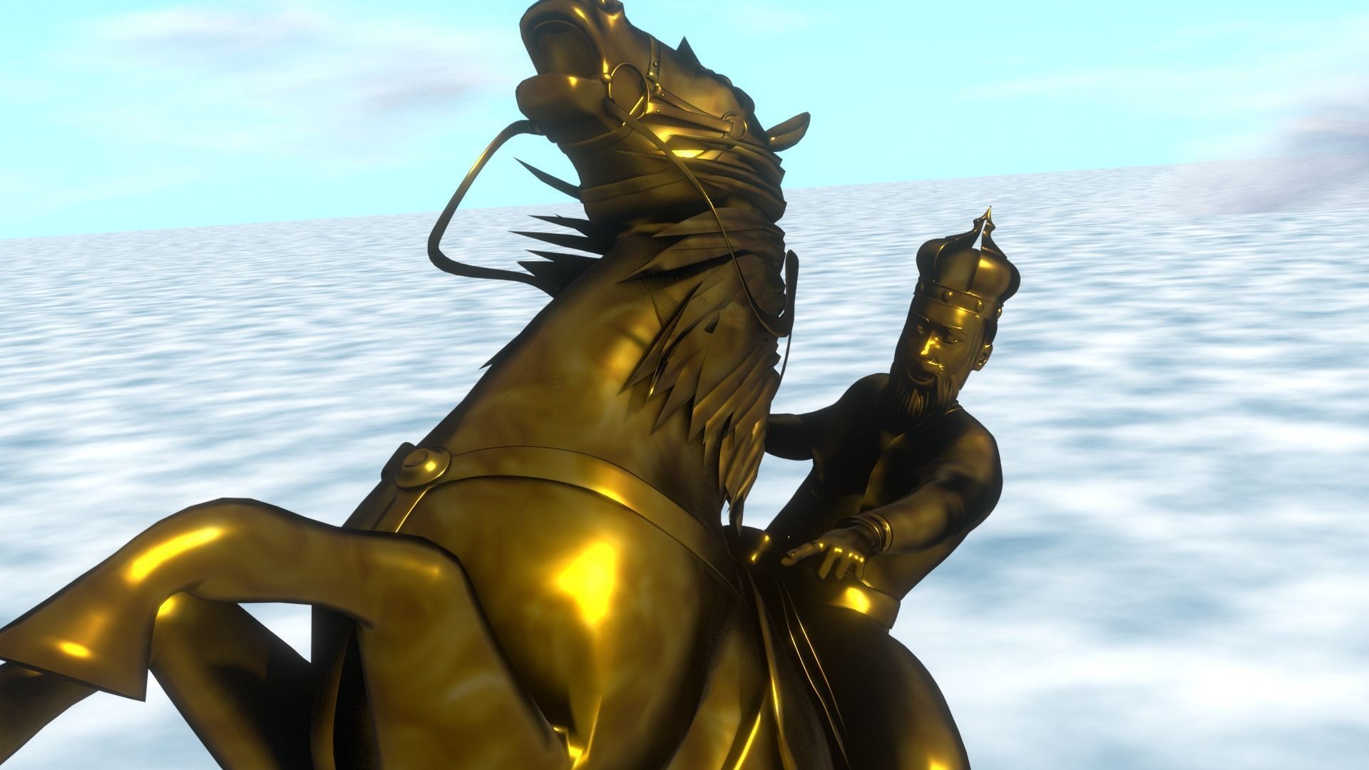 Rider Statue 3D model_22