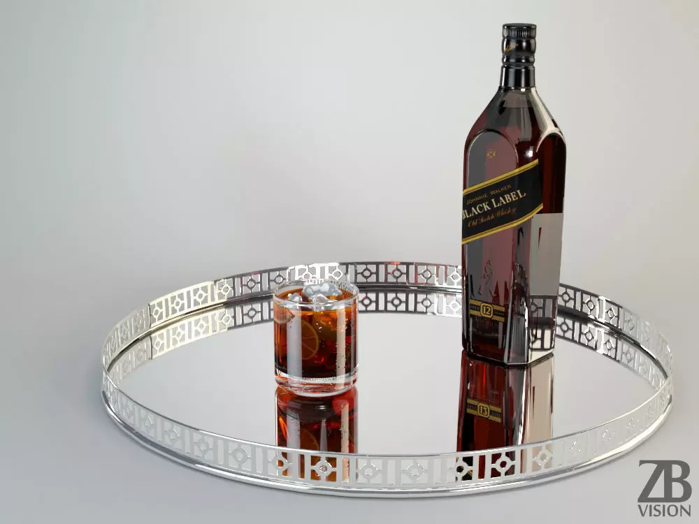 Round Mirror Tray 3D model_0
