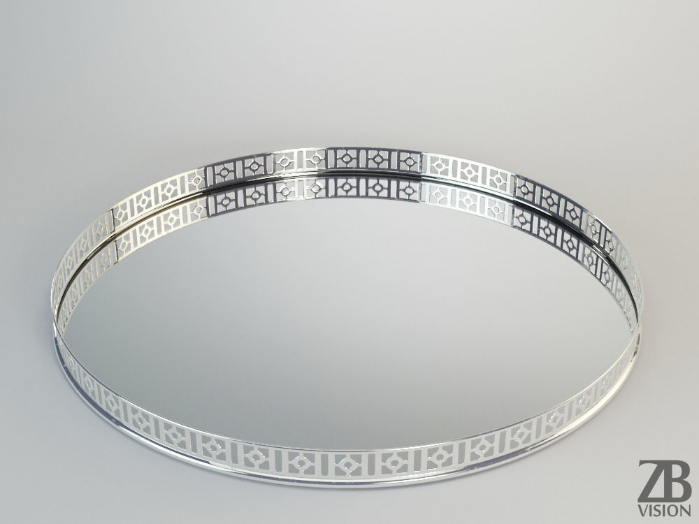 Round Mirror Tray 3D model_2