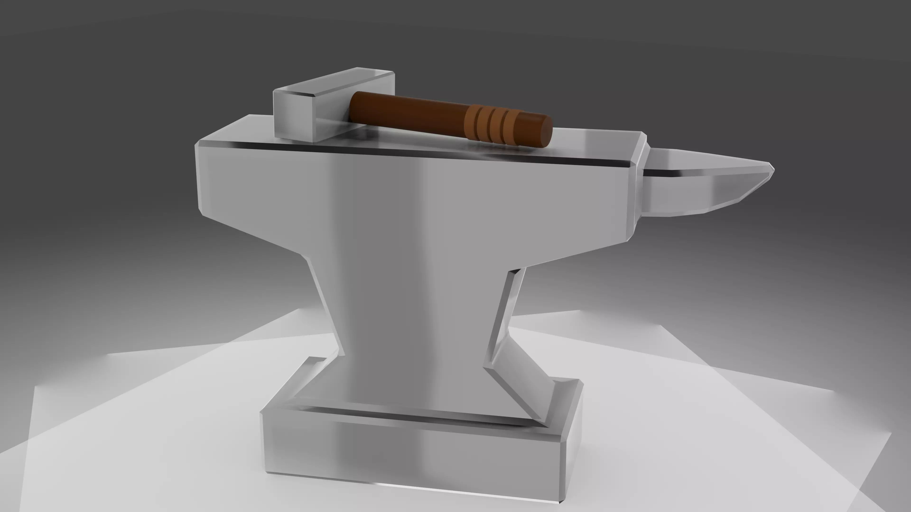 Low poly Anvil metal hammer Free low-poly 3D model