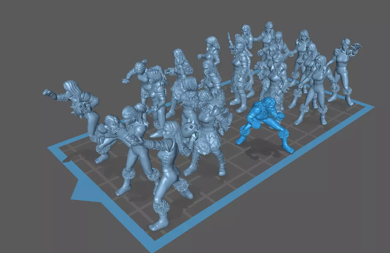 Fantasy Football Female complete team 01 3D print model_0