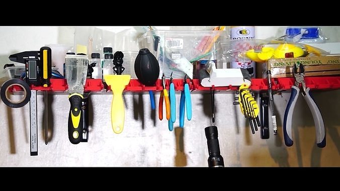 16 -5 mm Shelf Clip on Tool Holder Free 3D print model