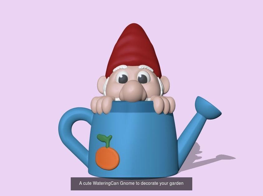 Gnomes gnome holding flower 3D Model Collection_7