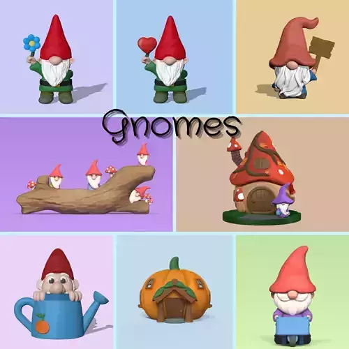 Gnomes gnome holding flower 3D Model Collection Gnomes gnome holding flower 3D Model Collection