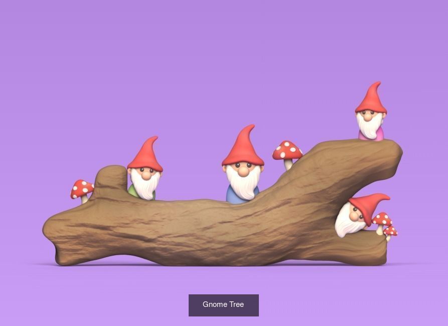 Gnomes gnome holding flower 3D Model Collection_5