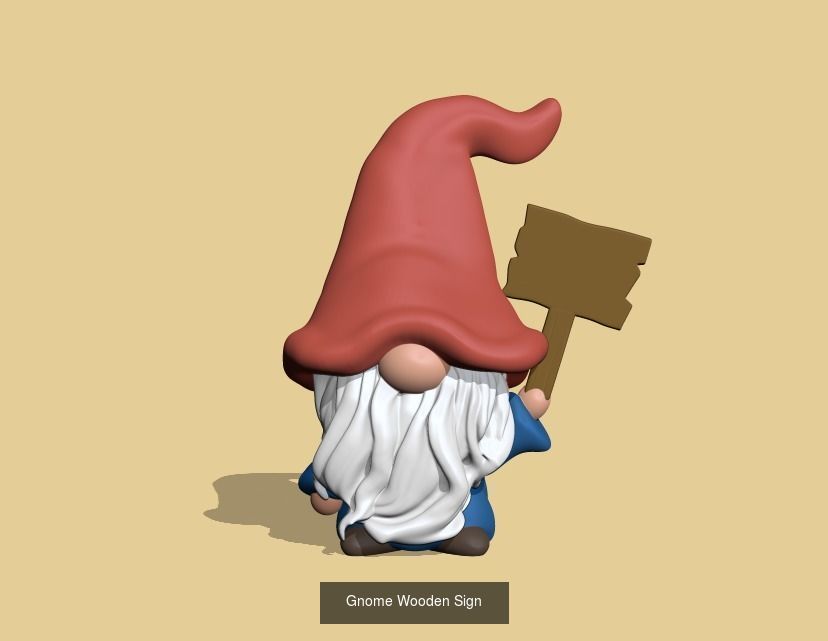 Gnomes gnome holding flower 3D Model Collection_3