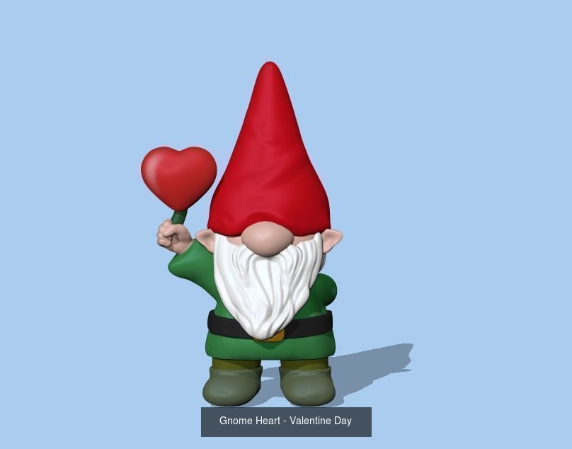 Gnomes gnome holding flower 3D Model Collection_4