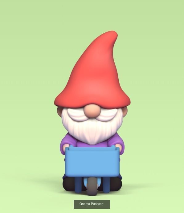 Gnomes gnome holding flower 3D Model Collection_9