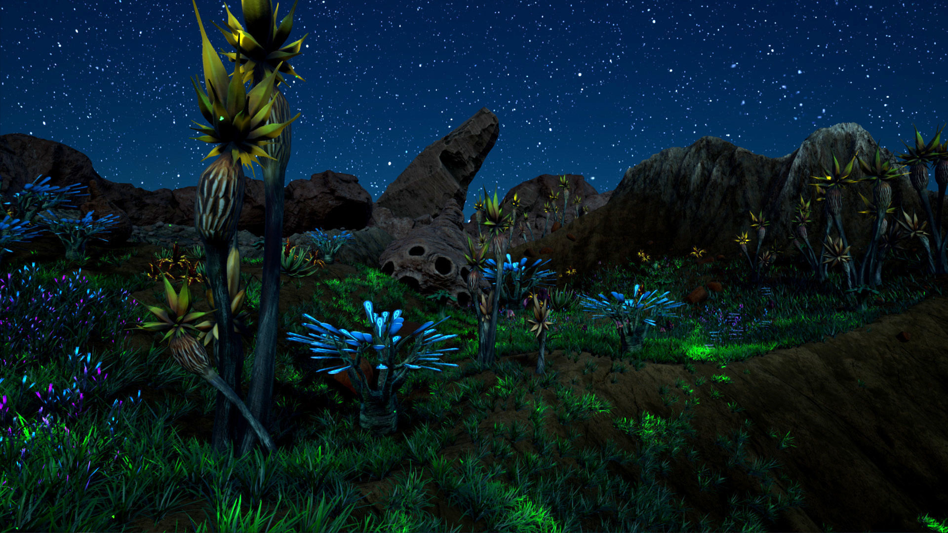 Alien Planet Fantasy Environment - Desert Oasis UE4 Low-poly 3D model_8