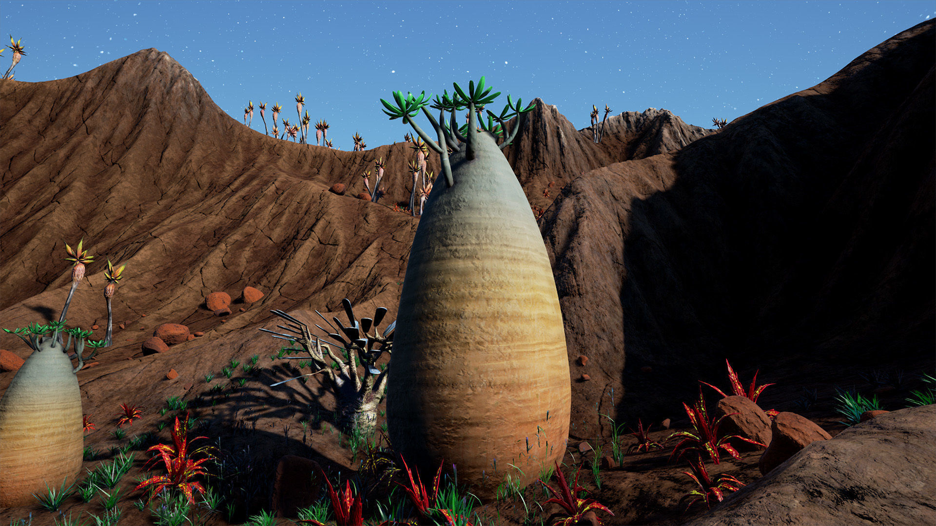 Alien Planet Fantasy Environment - Desert Oasis UE4 Low-poly 3D model_11
