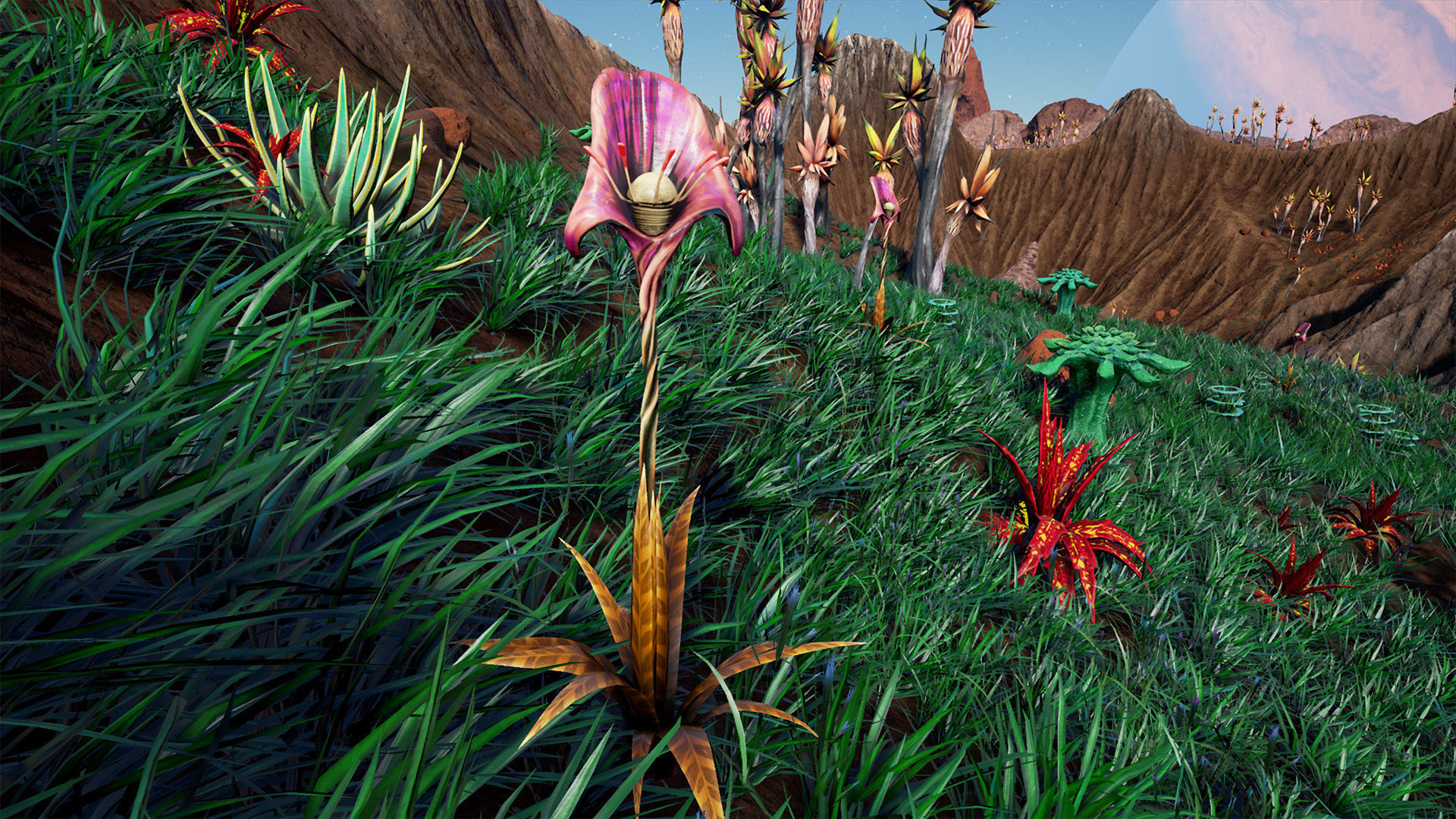 Alien Planet Fantasy Environment - Desert Oasis UE4 Low-poly 3D model_14