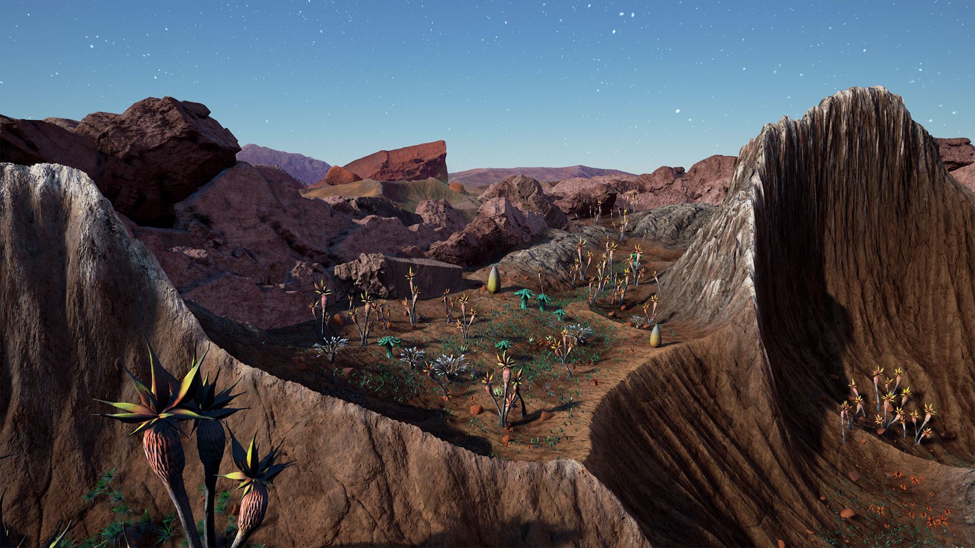 Alien Planet Fantasy Environment - Desert Oasis UE4 Low-poly 3D model_13