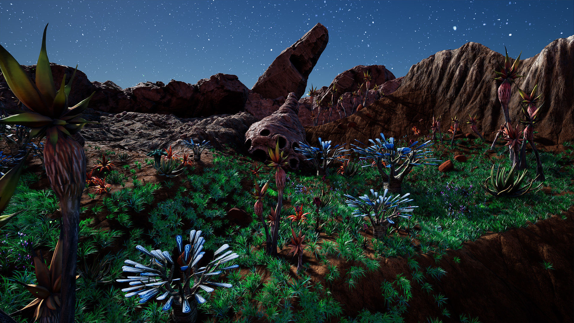 Alien Planet Fantasy Environment - Desert Oasis UE4 Low-poly 3D model_7