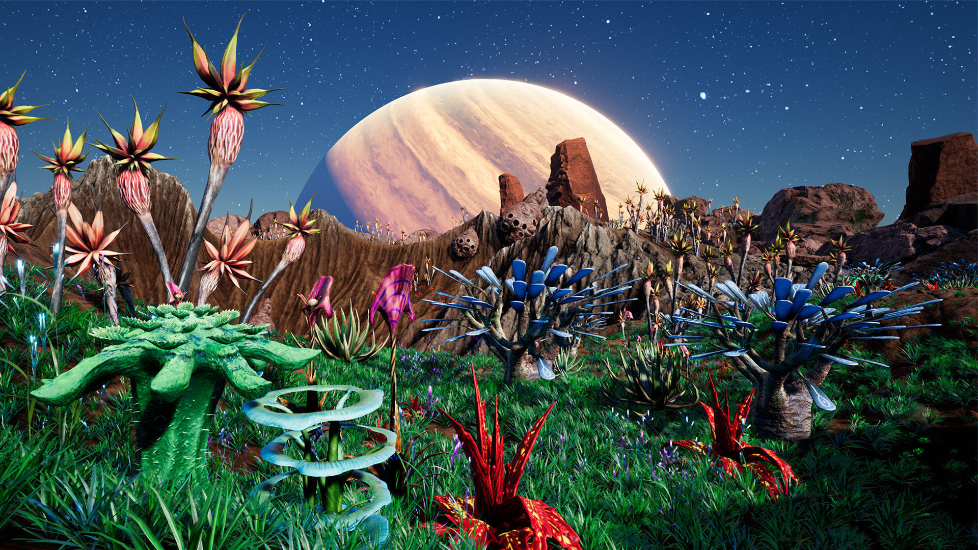 Alien Planet Fantasy Environment - Desert Oasis UE4 Low-poly 3D model_3