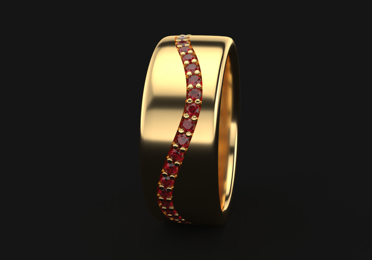 Isocurve ring 3D print model_2