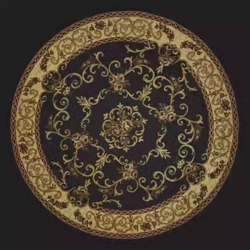 Medieval Round Tapestry Design One Low-poly 3D model