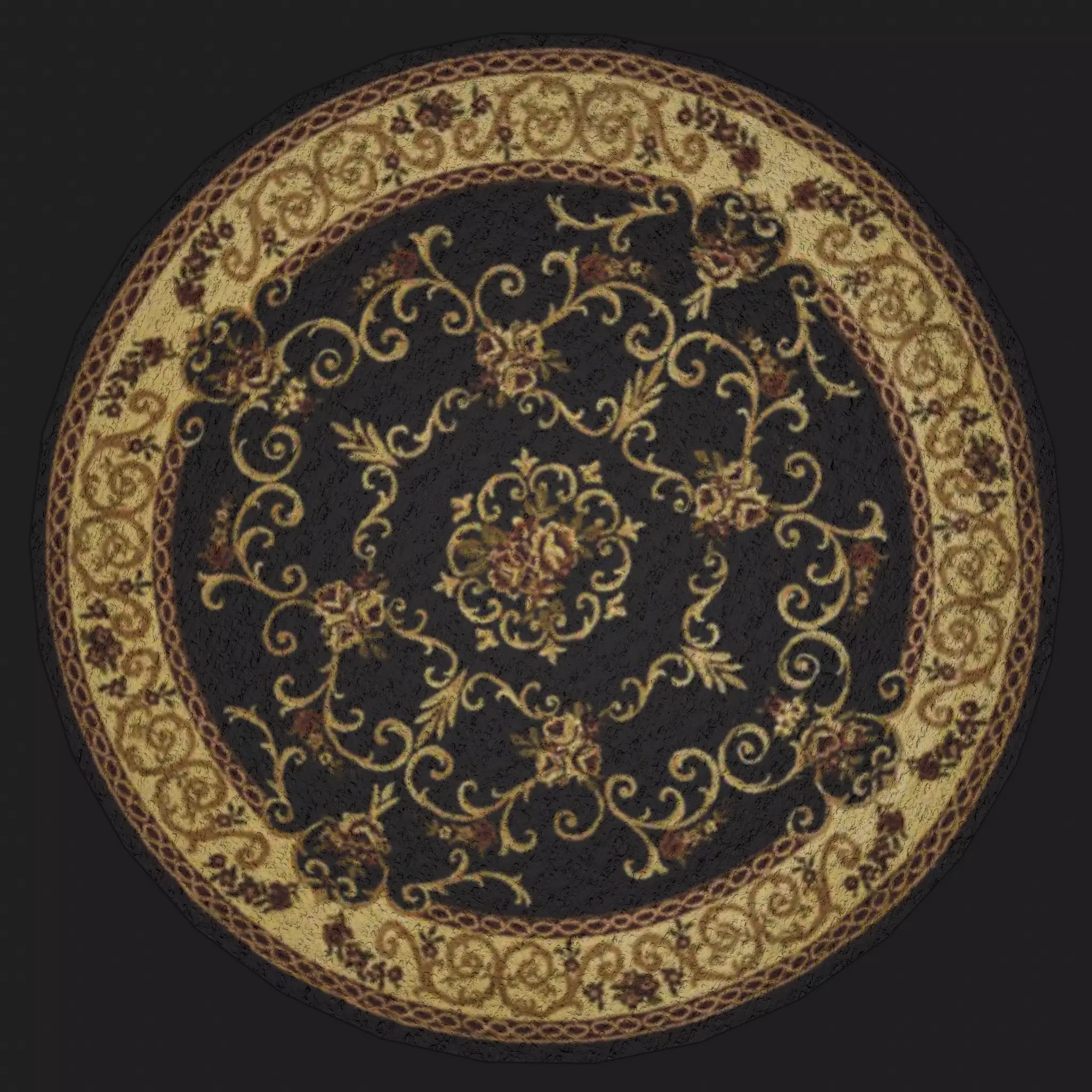 Medieval Round Tapestry Design One Low-poly 3D model