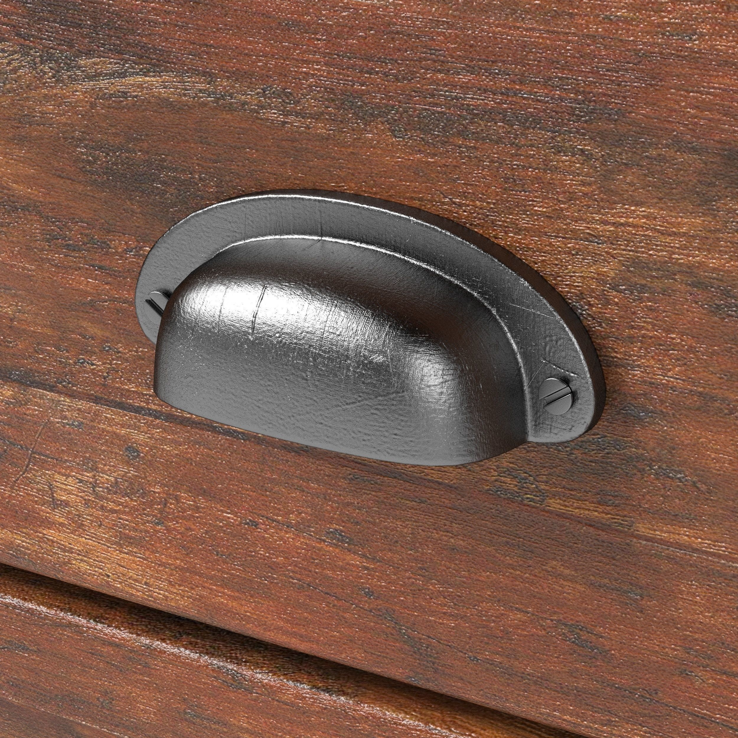 Table04 computer desk with drawers and hutch 3D model_4