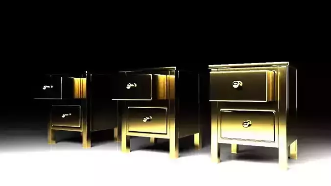 Cupboard gold nightstand 3D model