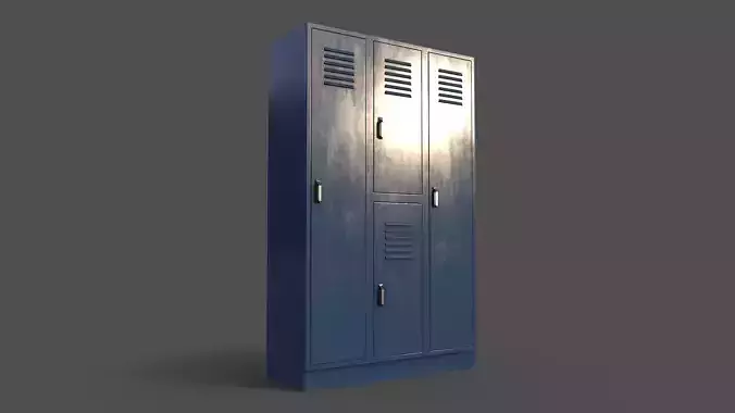 PBR School Gym Locker 05 - Blue Dark