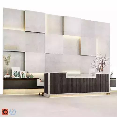 Reception05 modern reception area with concrete walls