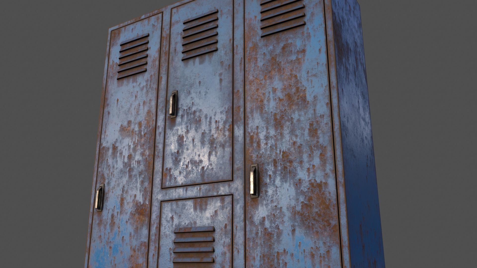 PBR School Gym Locker 05 - Blue Light Low-poly 3D model_19