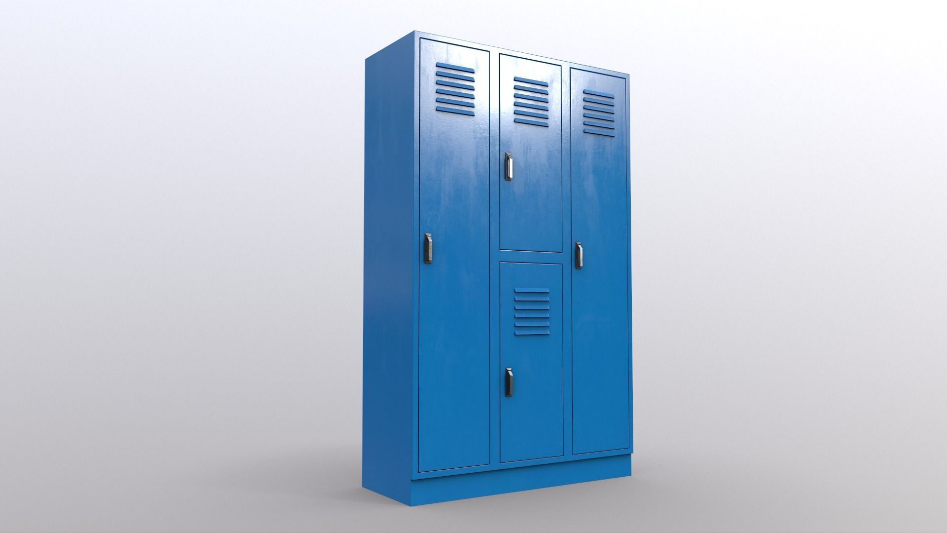 PBR School Gym Locker 05 - Blue Light Low-poly 3D model_5