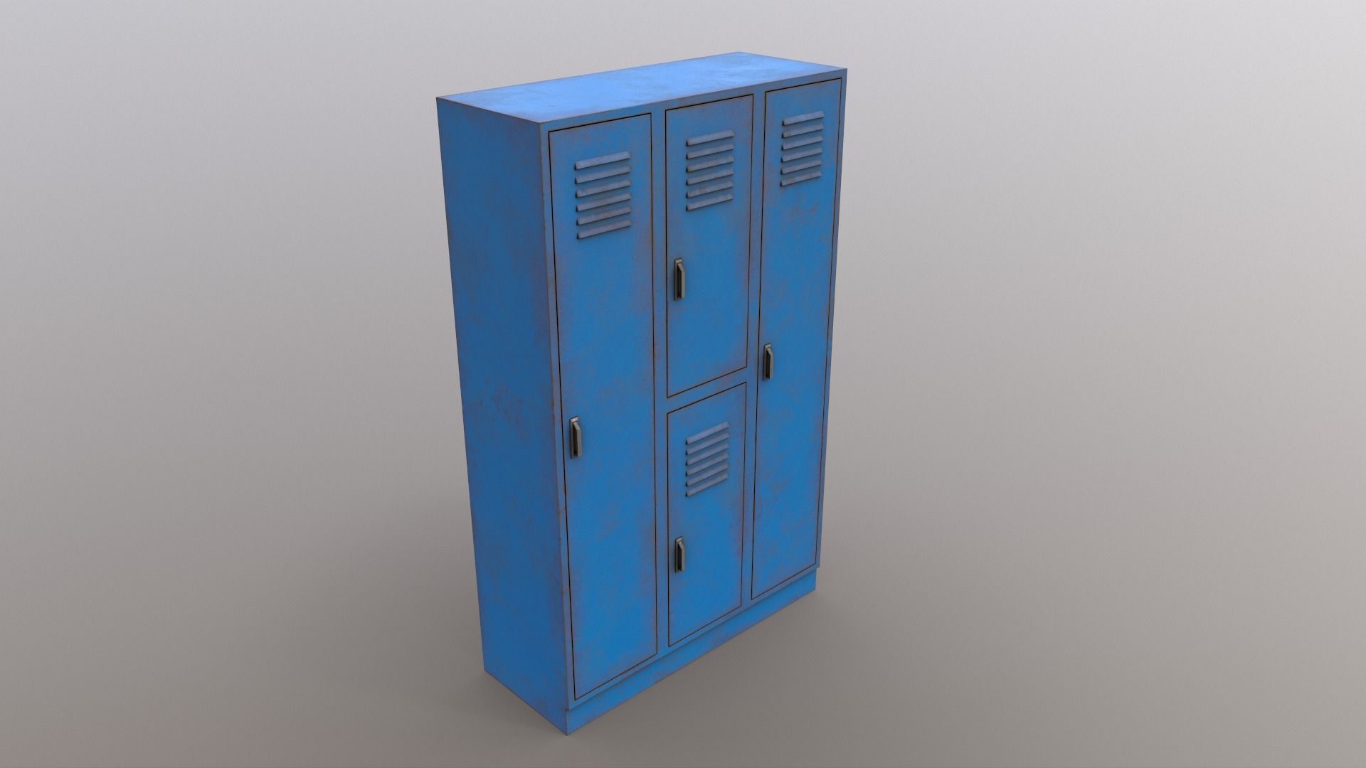 PBR School Gym Locker 05 - Blue Light Low-poly 3D model_12