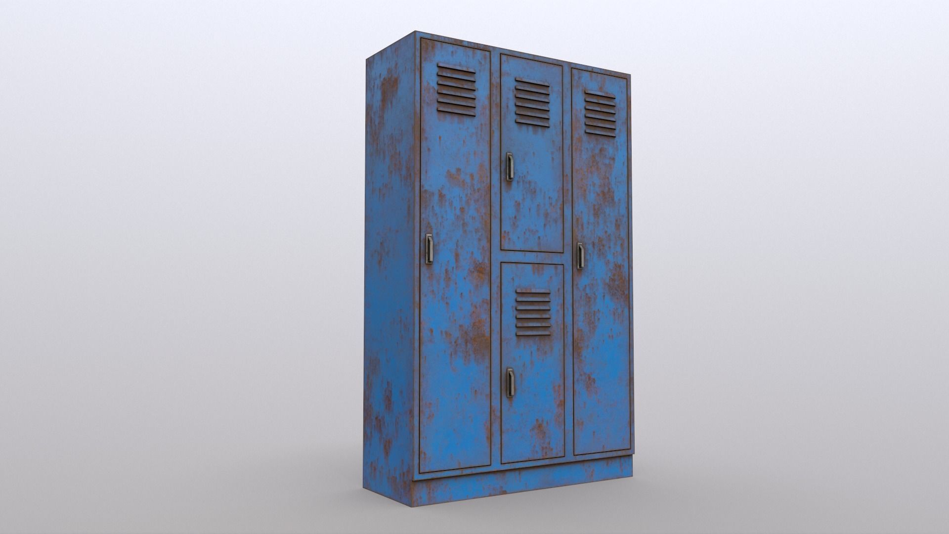 PBR School Gym Locker 05 - Blue Light Low-poly 3D model_10