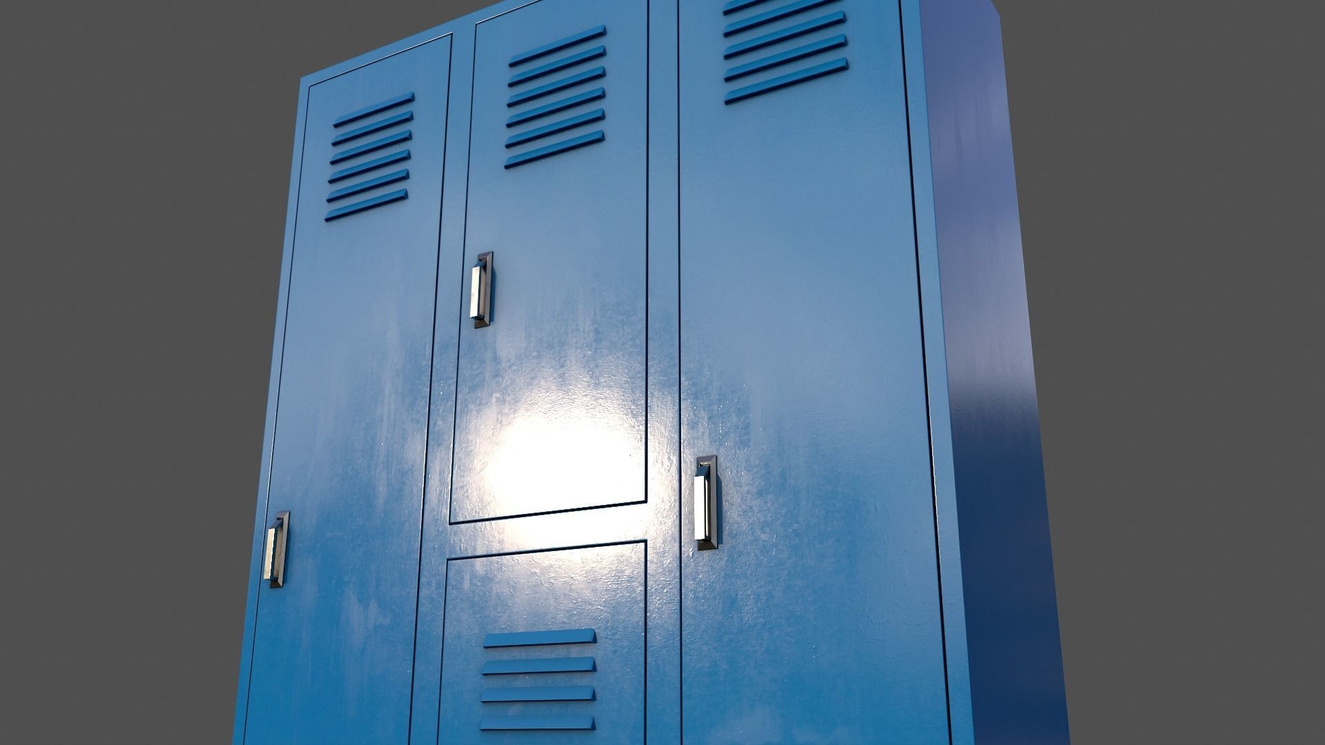 PBR School Gym Locker 05 - Blue Light Low-poly 3D model_17