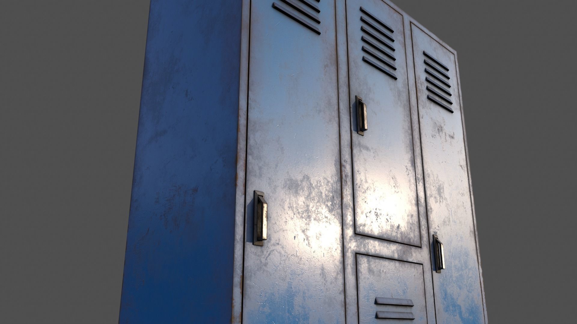 PBR School Gym Locker 05 - Blue Light Low-poly 3D model_15