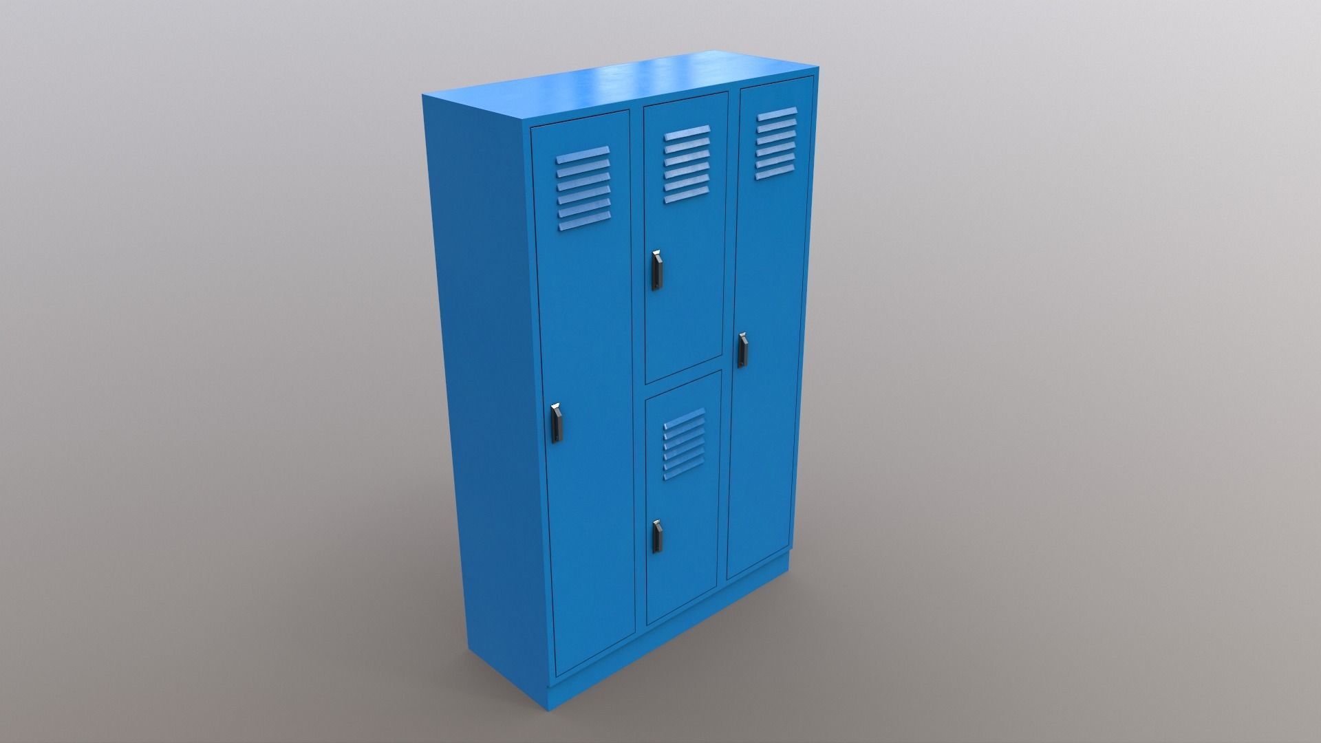 PBR School Gym Locker 05 - Blue Light Low-poly 3D model_11