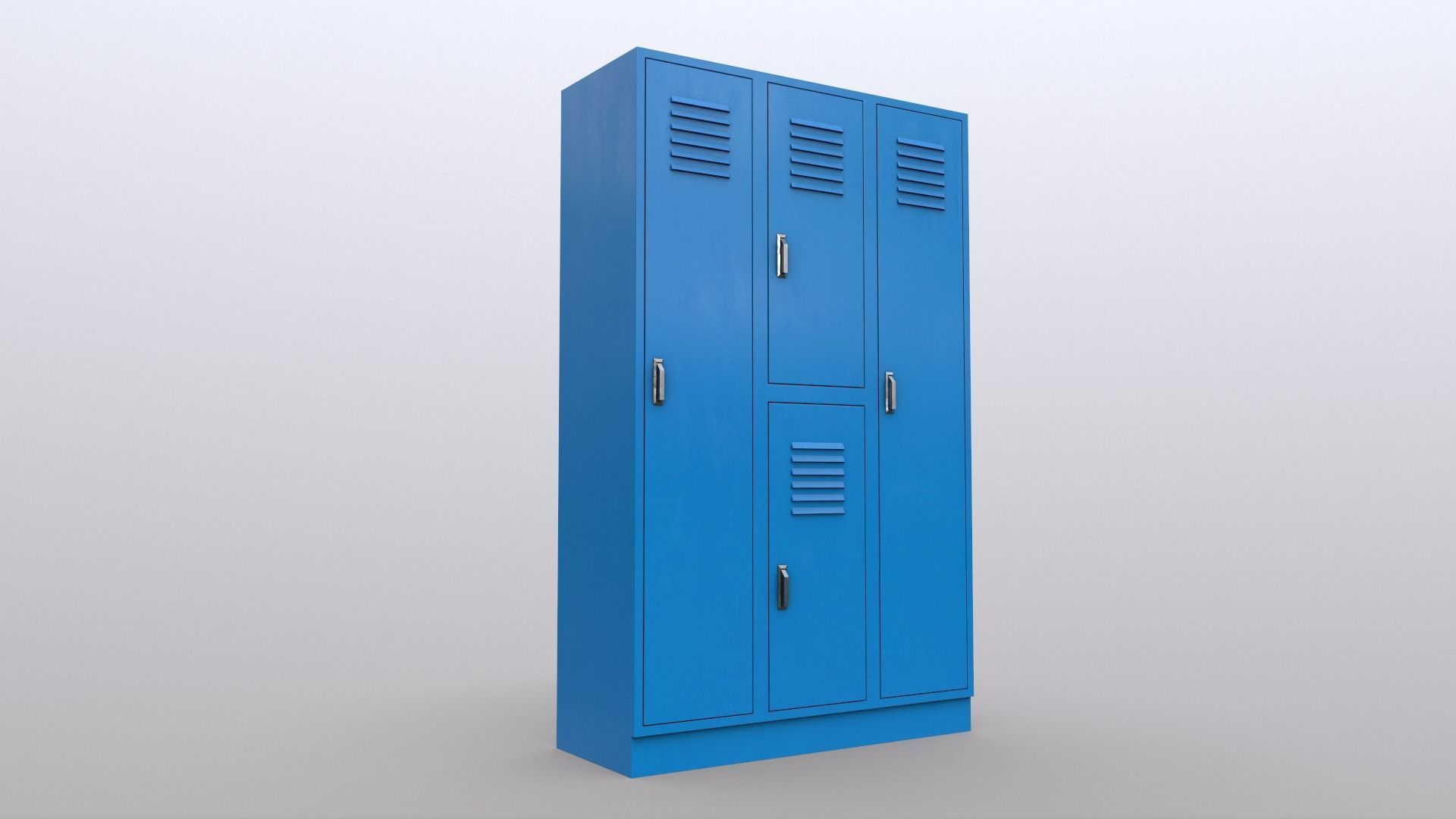 PBR School Gym Locker 05 - Blue Light Low-poly 3D model_8