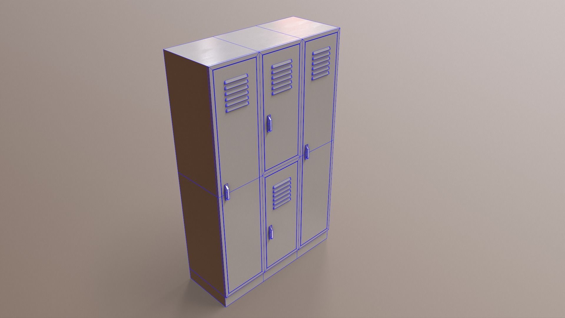 PBR School Gym Locker 05 - Blue Light Low-poly 3D model_25