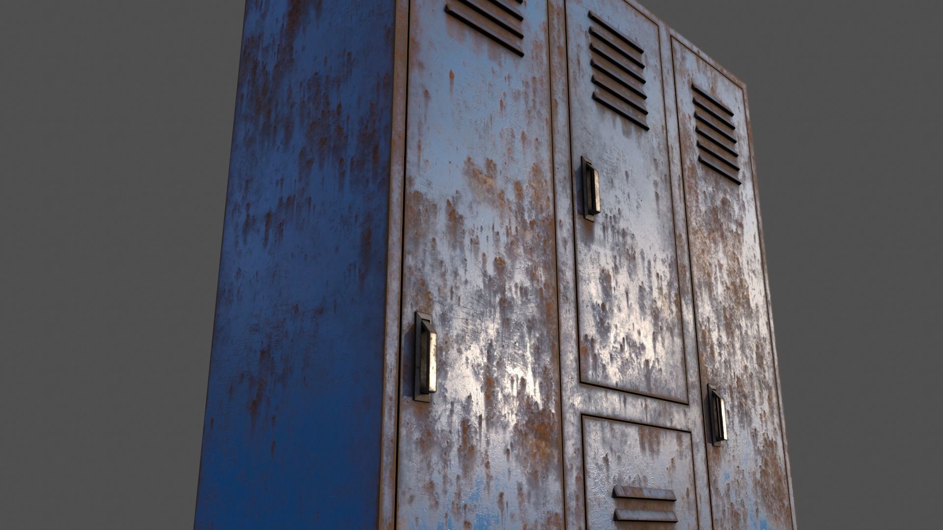 PBR School Gym Locker 05 - Blue Light Low-poly 3D model_16